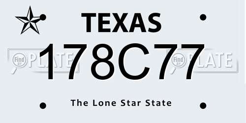178C77 Texas License Plate