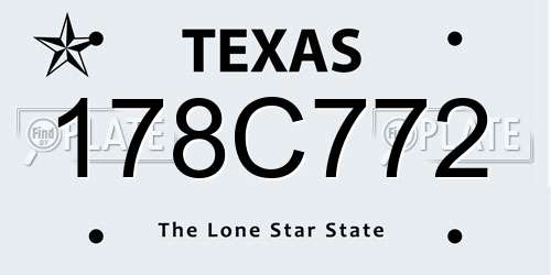178C772 Texas License Plate