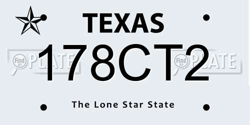 178CT2 Texas License Plate
