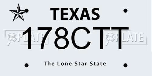 178CTT Texas License Plate