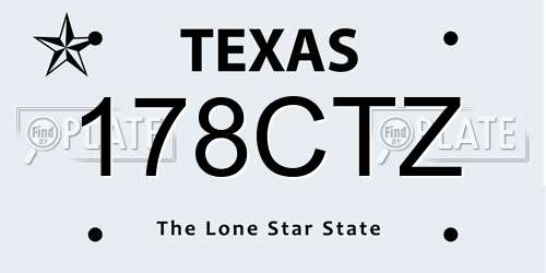 178CTZ Texas License Plate