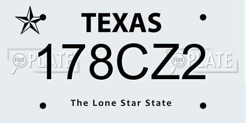178CZ2 Texas License Plate