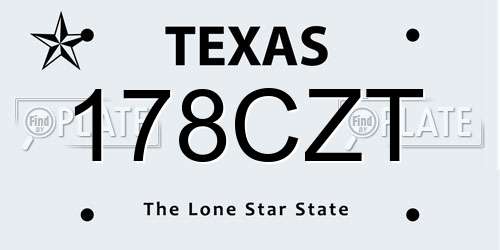 178CZT Texas License Plate