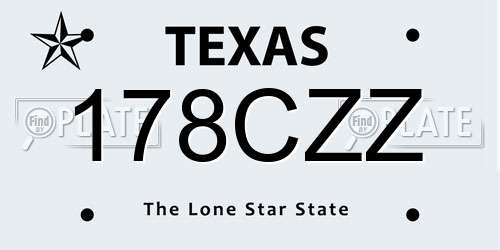 178CZZ Texas License Plate