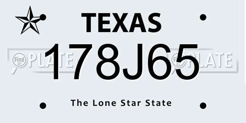 178J65 Texas License Plate