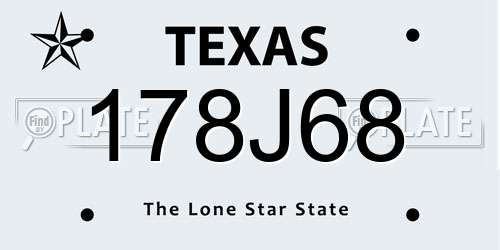 178J68 Texas License Plate
