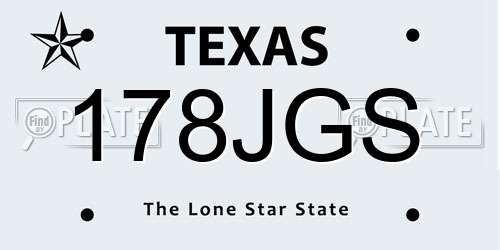 178JGS Texas License Plate