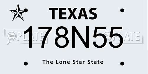 178N55 Texas License Plate