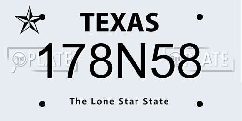 178N58 Texas License Plate