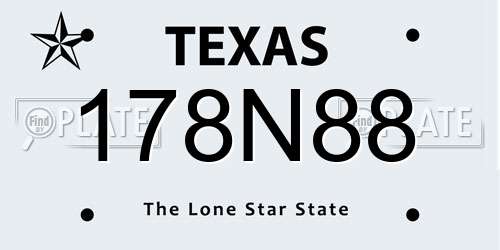 178N88 Texas License Plate