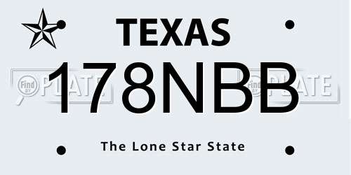 178NBB Texas License Plate