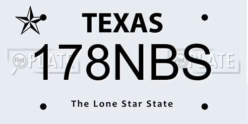 178NBS Texas License Plate