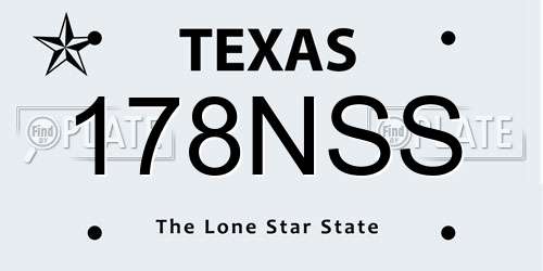 178NSS Texas License Plate