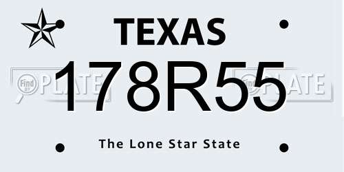 178R55 Texas License Plate