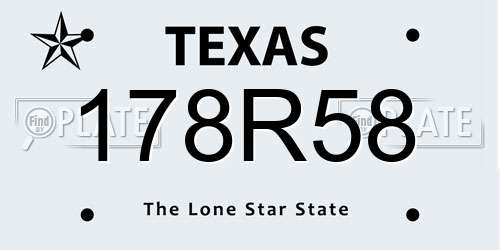 178R58 Texas License Plate
