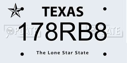 178RB8 Texas License Plate