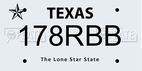 178RBB Texas License Plate