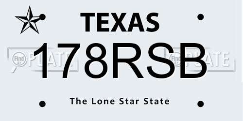 178RSB Texas License Plate