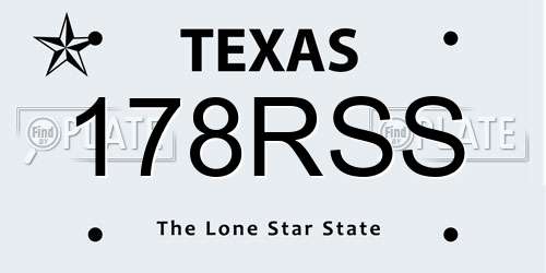 178RSS Texas License Plate