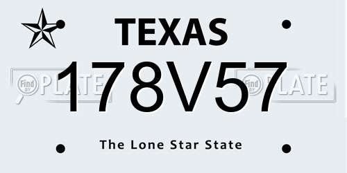 178V57 Texas License Plate