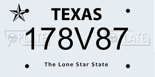 178V87 Texas License Plate