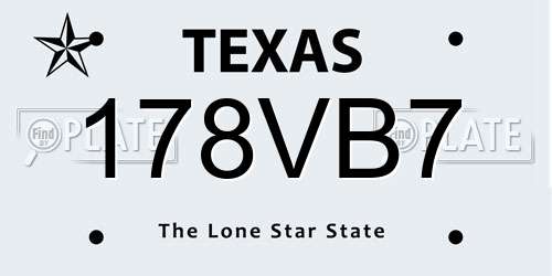 178VB7 Texas License Plate