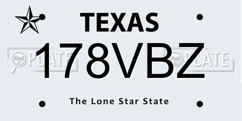 178VBZ Texas License Plate