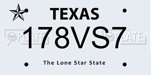 178VS7 Texas License Plate