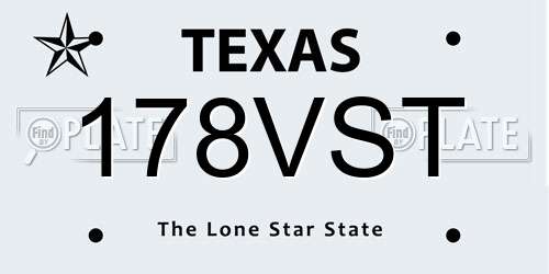 178VST Texas License Plate