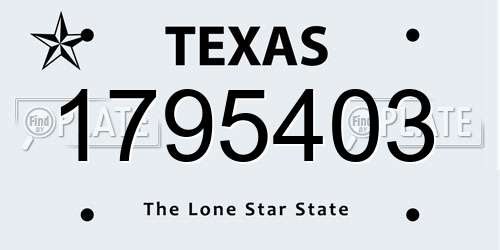 1795403 Texas License Plate