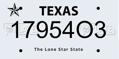 17954O3 Texas License Plate