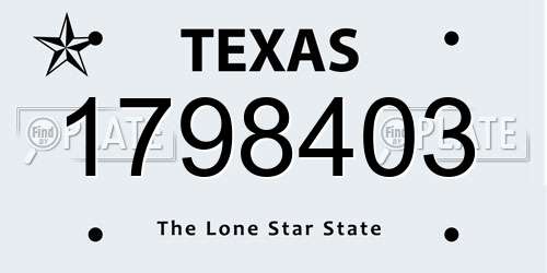 1798403 Texas License Plate