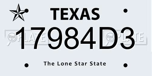 17984D3 Texas License Plate