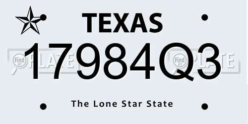 17984Q3 Texas License Plate