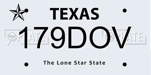 179DOV Texas License Plate