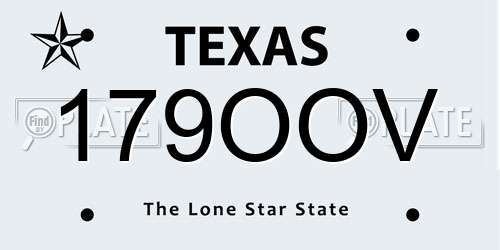 179OOV Texas License Plate