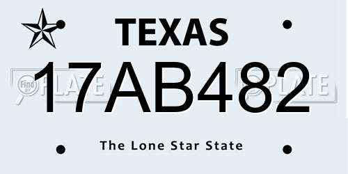 17AB482 Texas License Plate
