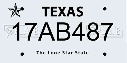 17AB487 Texas License Plate