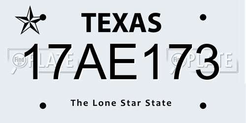 17AE173 Texas License Plate