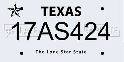17AS424 Texas License Plate