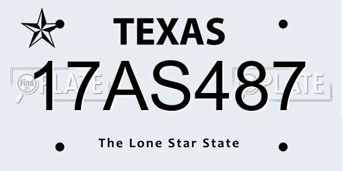 17AS487 Texas License Plate