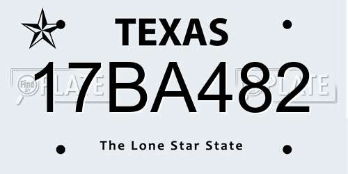 17BA482 Texas License Plate