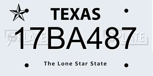 17BA487 Texas License Plate