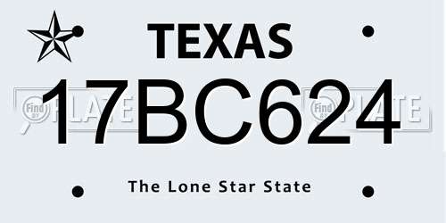 17BC624 Texas License Plate