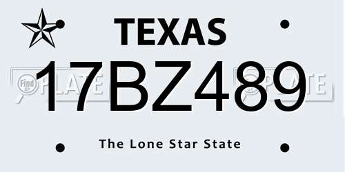 17BZ489 Texas License Plate