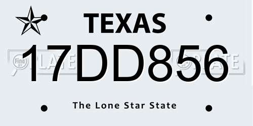 17DD856 Texas License Plate