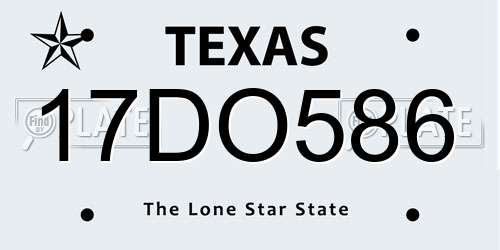 17DO586 Texas License Plate