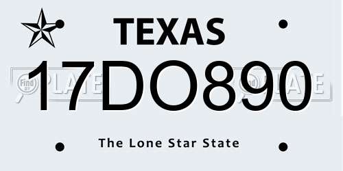17DO890 Texas License Plate