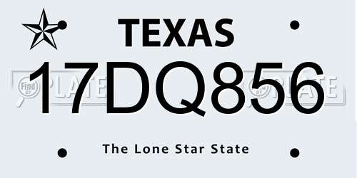 17DQ856 Texas License Plate