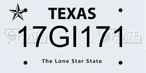 17GI171 Texas License Plate